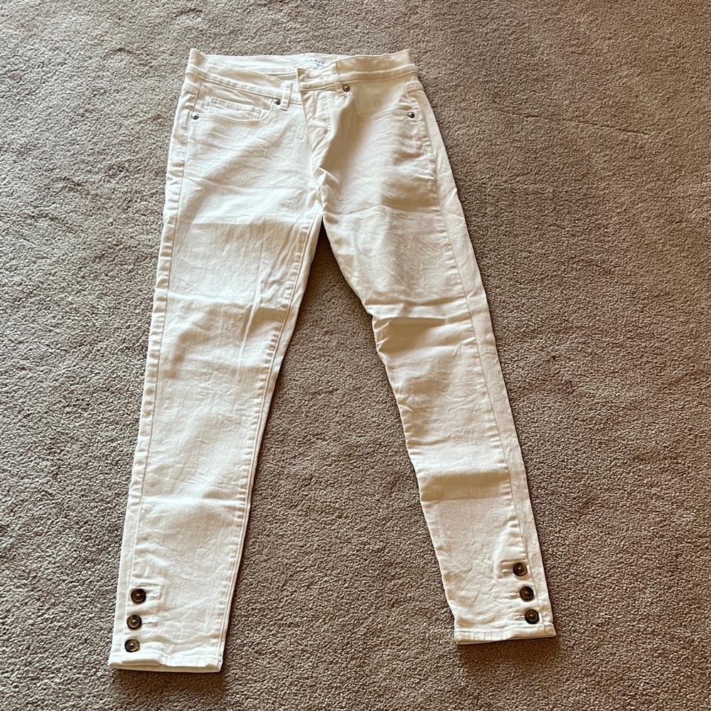 LOFT Women's white Skinny Jeans